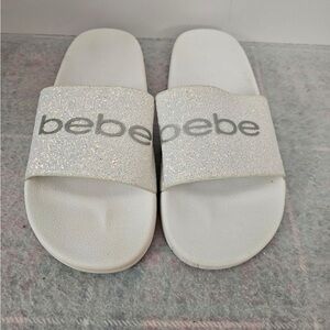 Bebe Fraida Slide Sandal White Women’s 10M